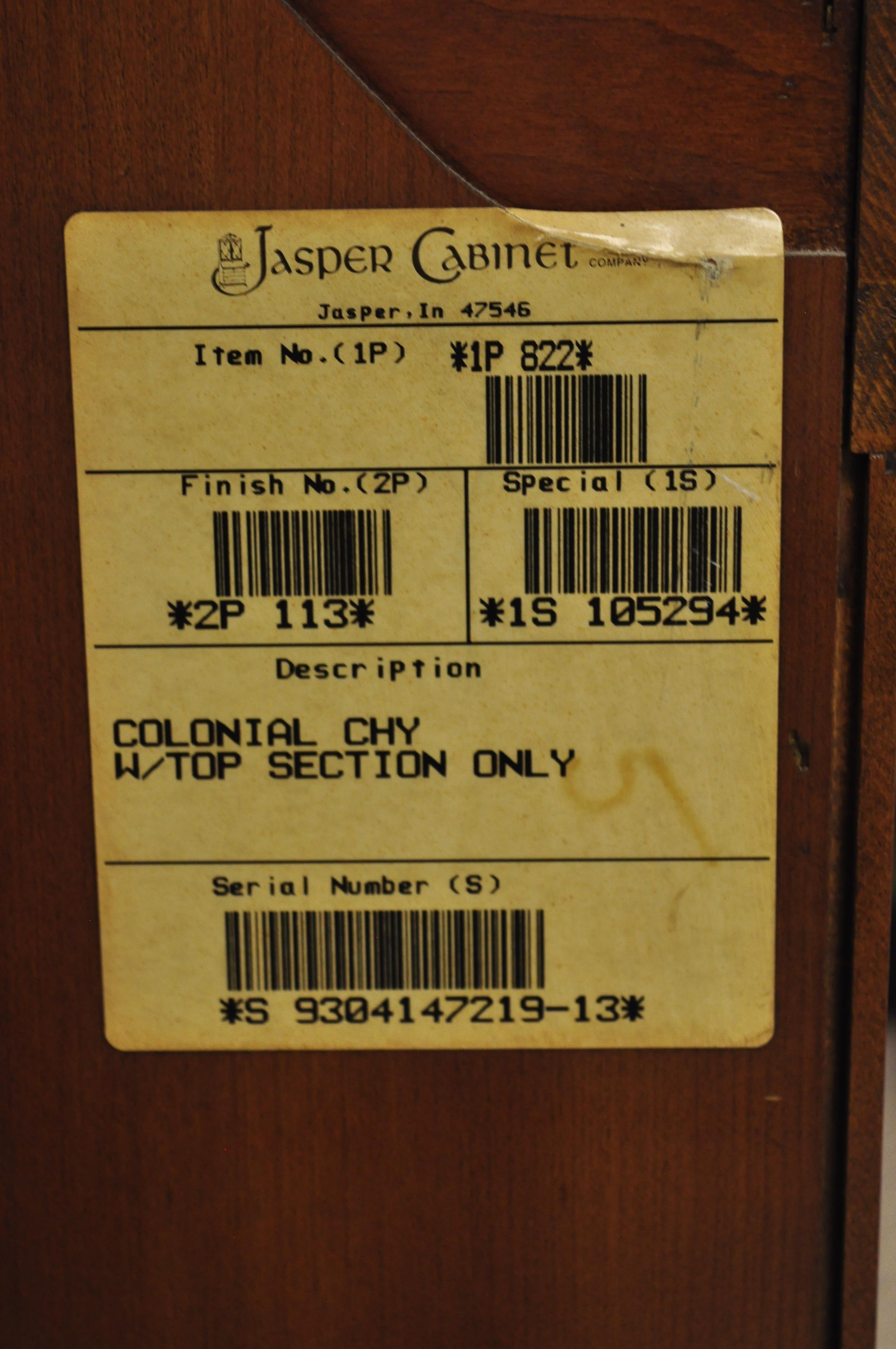 Jasper Cabinet Co. Cherry Wood Queen Anne Secretary Desk Display Cabinet Curio 1