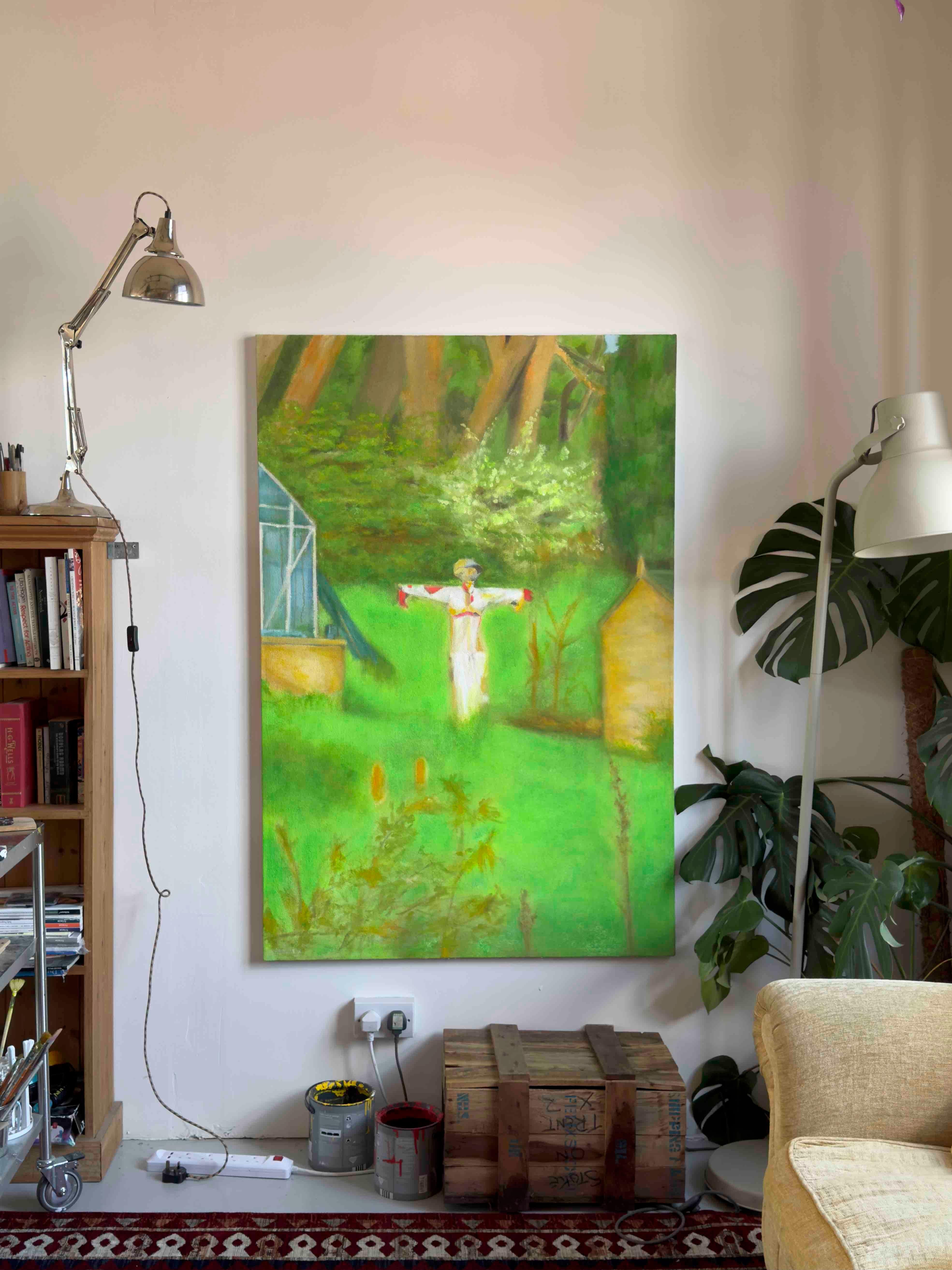 Scarecrow on Hillside - Painting by Jasper Cheng