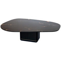 Tavolino Jasper, personalizzabile in metallo, Wood e resina
