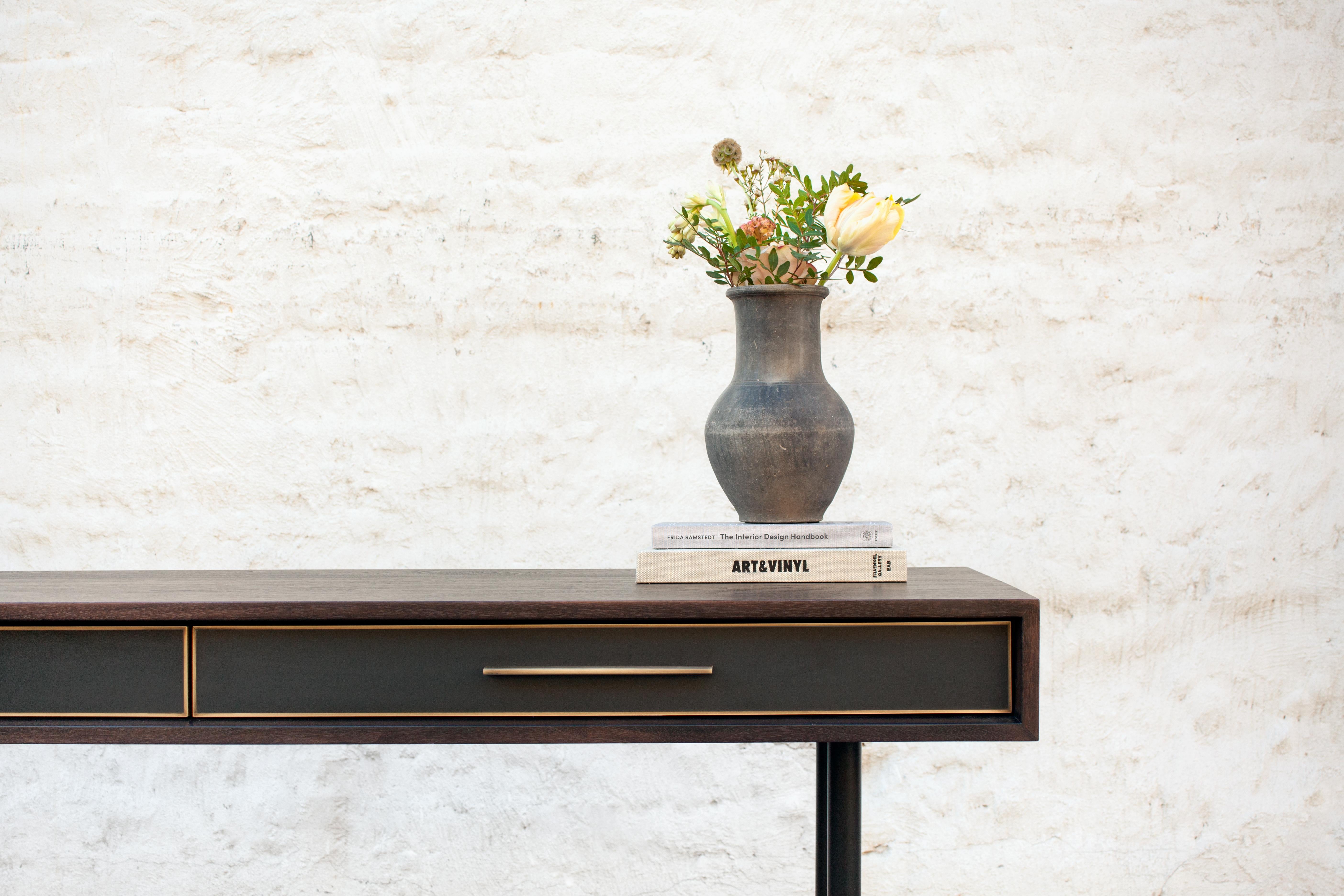 North American Jasper Console, Customizable Metal, Resin and Wood For Sale