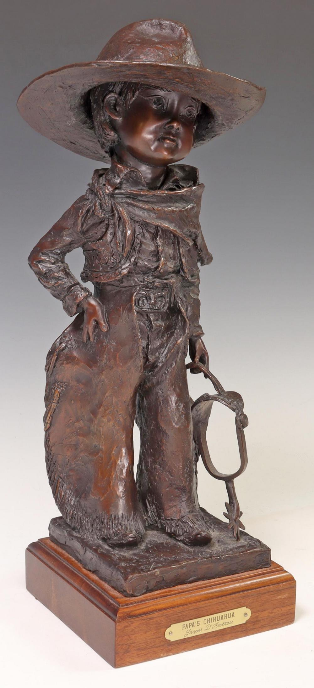 El chihuahua de papá - Sculpture de Jasper D'Ambrosi