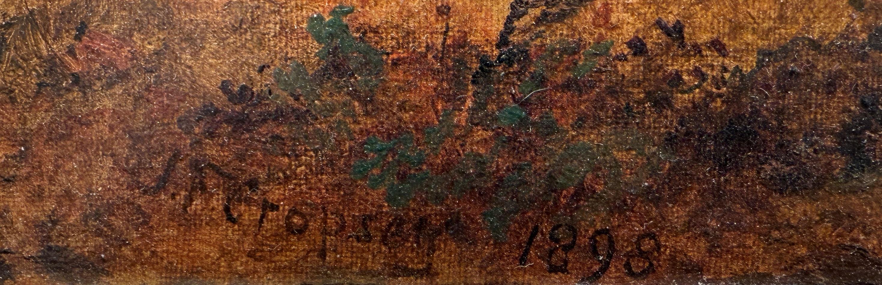 „Eine Herbstlandschaft“ Jaspis F. Cropsey, Hudson River School, Herbstlandschaft (Braun), Figurative Painting, von Jasper Francis Cropsey