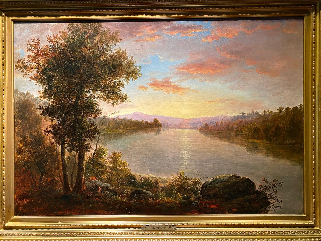 Autumn Sunset - Hudson River School Painting by Jasper Francis Cropsey