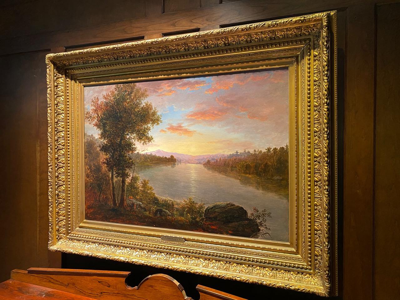 Autumn Sunset - Brown Landscape Painting by Jasper Francis Cropsey