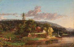 Antique View of Catskill Creek, 1848 by Jasper Francis Cropsey (1823-1900, American)