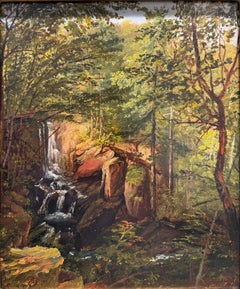 « Janetta Falls, New Jersey » Jasper F. Cropsey, paysage en bois de la rivière Hudson