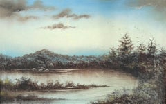 "Moonlit Landscape" Jasper F. Cropsey, Hudson River School, Nocturne, Skyscape