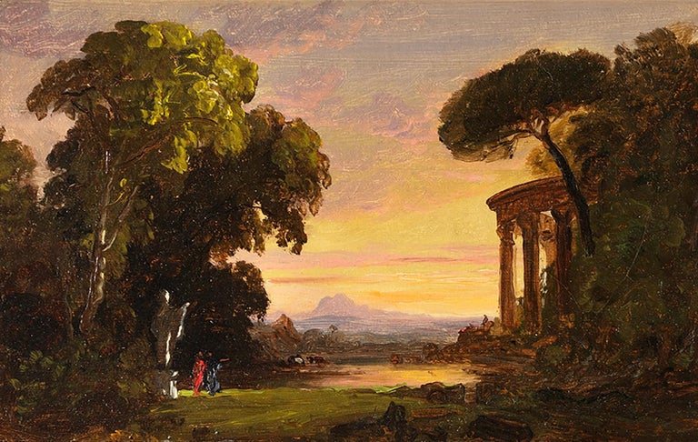 Jasper Francis Cropsey Landscape Painting - Ruins with Figures