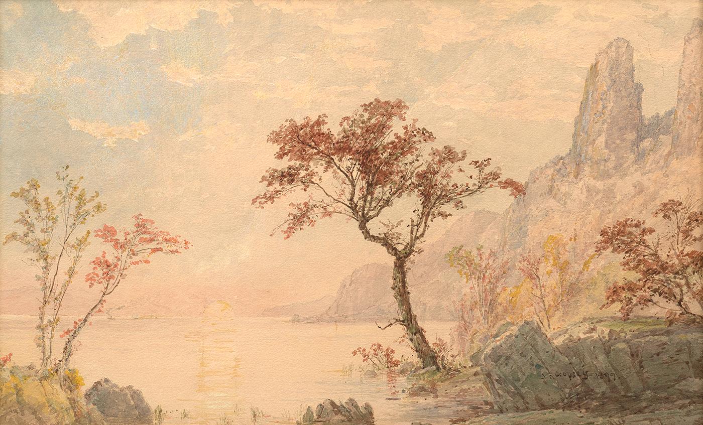 Jasper Francis Cropsey Landscape Painting - Under the Palisades, 1899