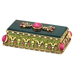 Jasper Gold Box with Burma Rubies