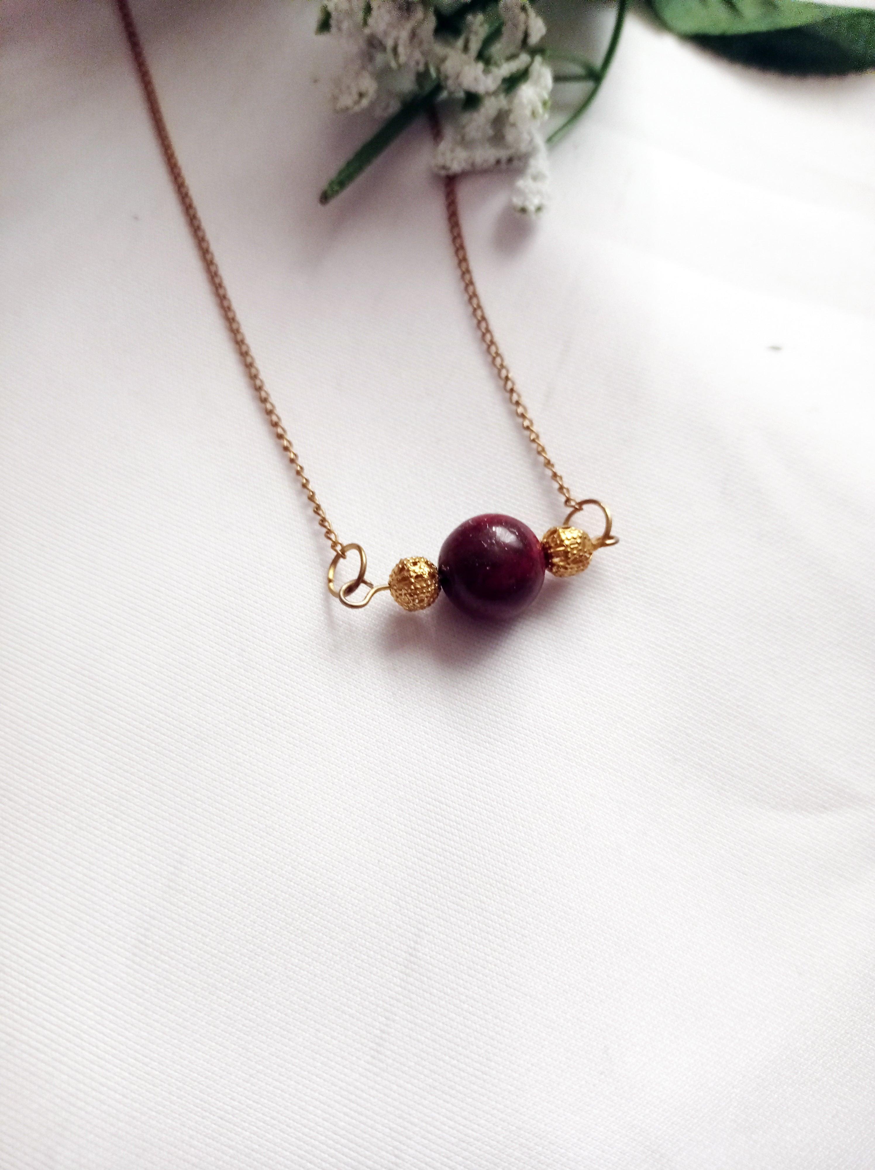 Jasper Gold Vermeil Necklace, Red Jasper Necklace  by nlanlaVictory In New Condition For Sale In London, GB