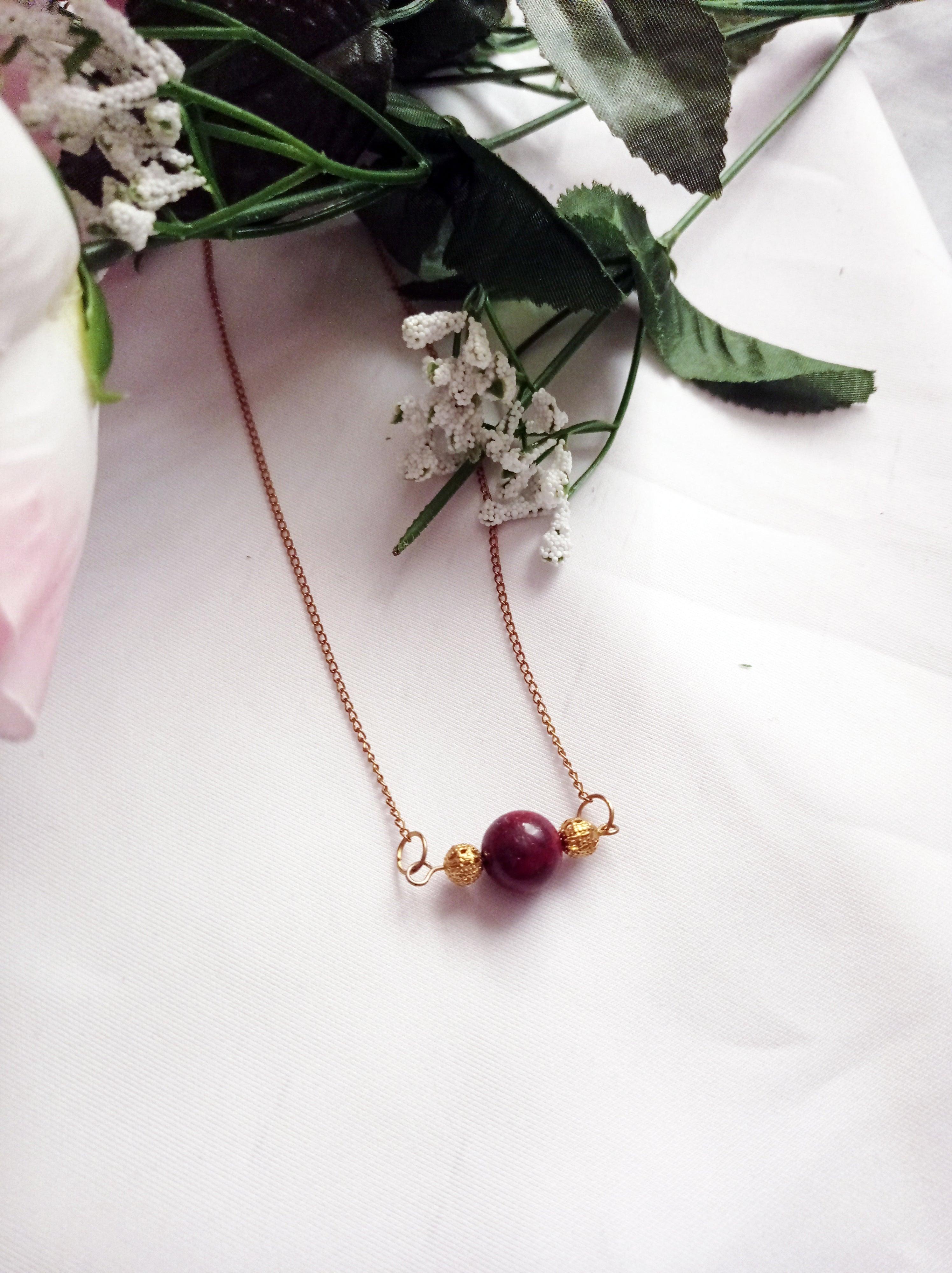 Women's Jasper Gold Vermeil Necklace, Red Jasper Necklace  by nlanlaVictory For Sale
