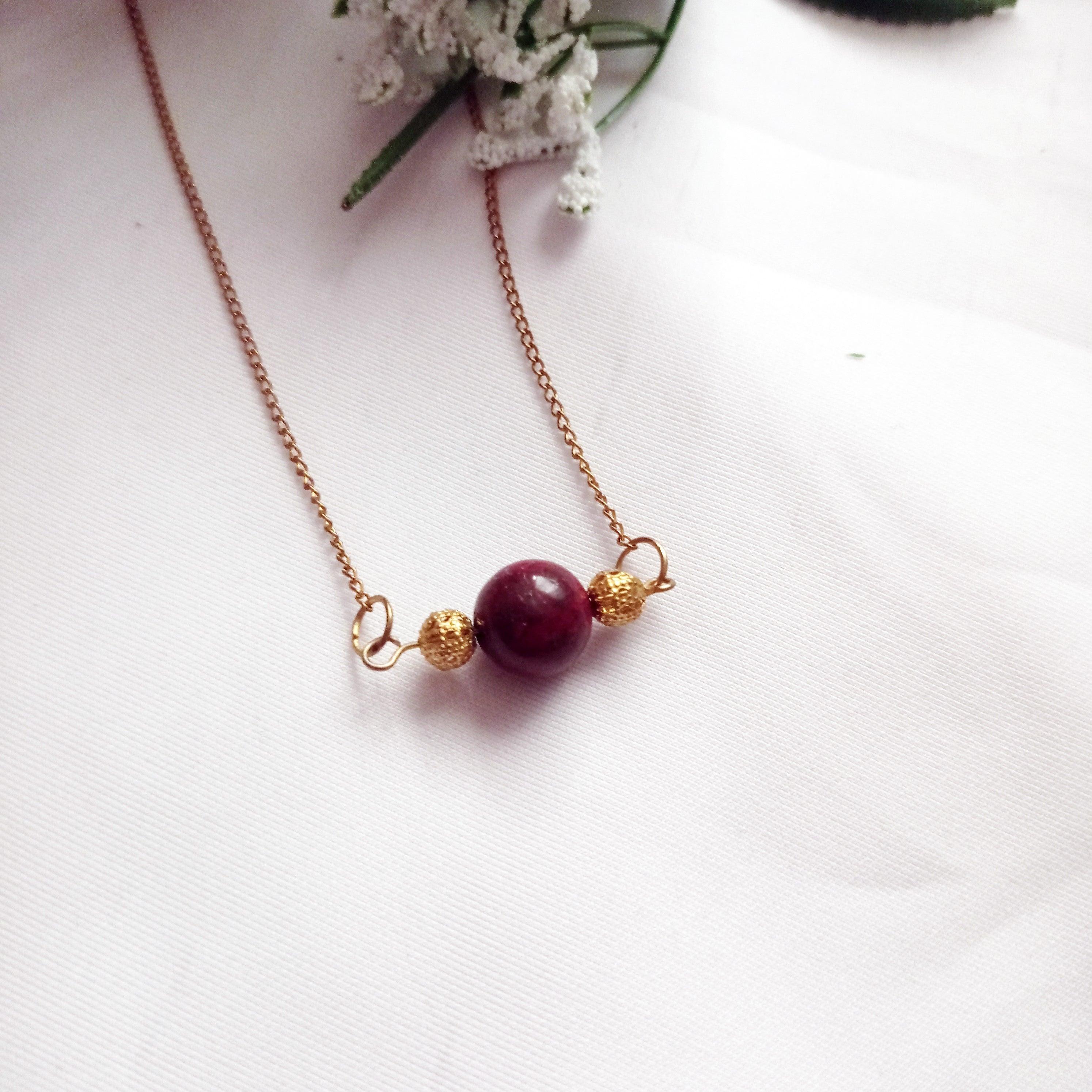 Jasper Gold Vermeil Necklace, Red Jasper Necklace  by nlanlaVictory For Sale 1