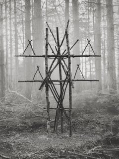 Forest Figure 03 - Black and White - Talismanic Figure, Sculptural Wood, Print