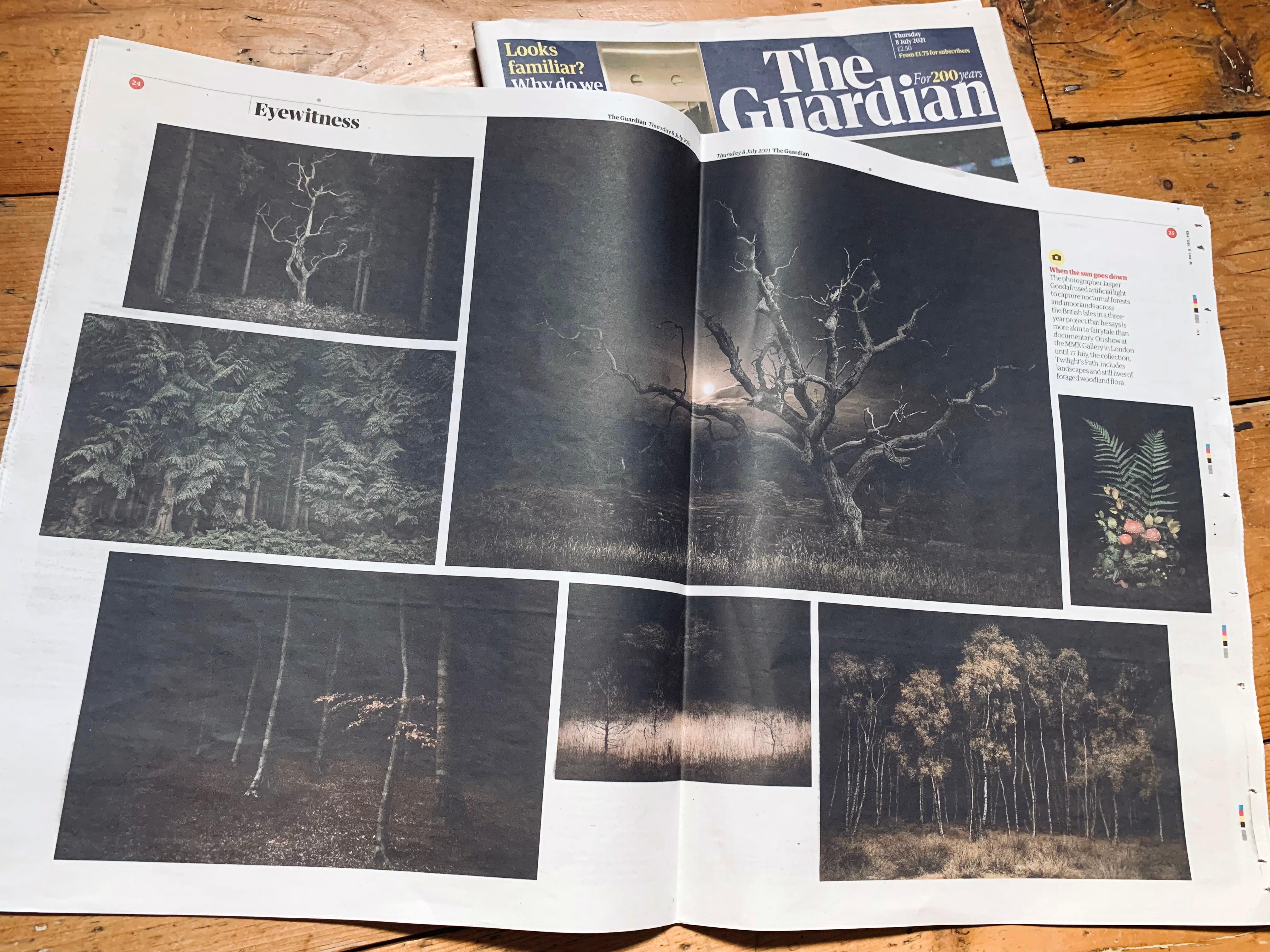 Twilight's 034, Danse Macabre - A skeletal Oak tree - Landscpae - Black Landscape Photograph by Jasper Goodall