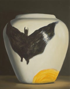 Jasper Hagenaar (oil painting of a batman and a moon on a vase)