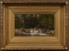 Antico dipinto di paesaggio della Pennsylvania della Scuola del Fiume Hudson, a livello del cuoio capelluto