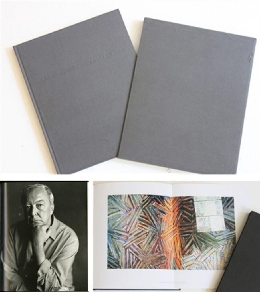 Jasper Johns, Merce Cunningham, John Cage
Dancers on a Plane, 1989
Clothbound Artist's Book with slipcase, Signed in ink by John Cage, Merce Cunningham, and Jasper Johns on the half-title page, and numbered on the colophon page
Pencil numbered