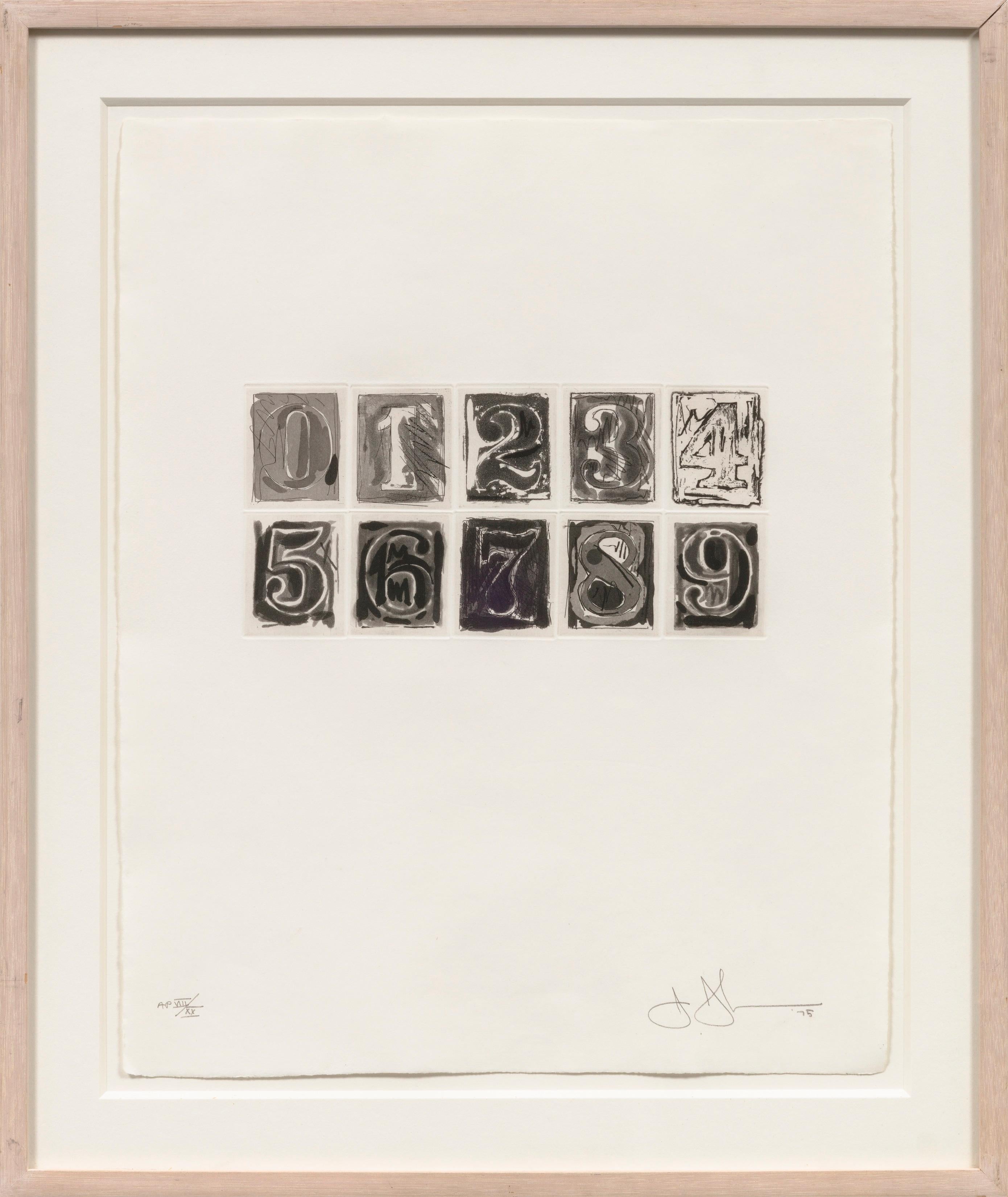Jasper Johns Figurative Print - 0-9