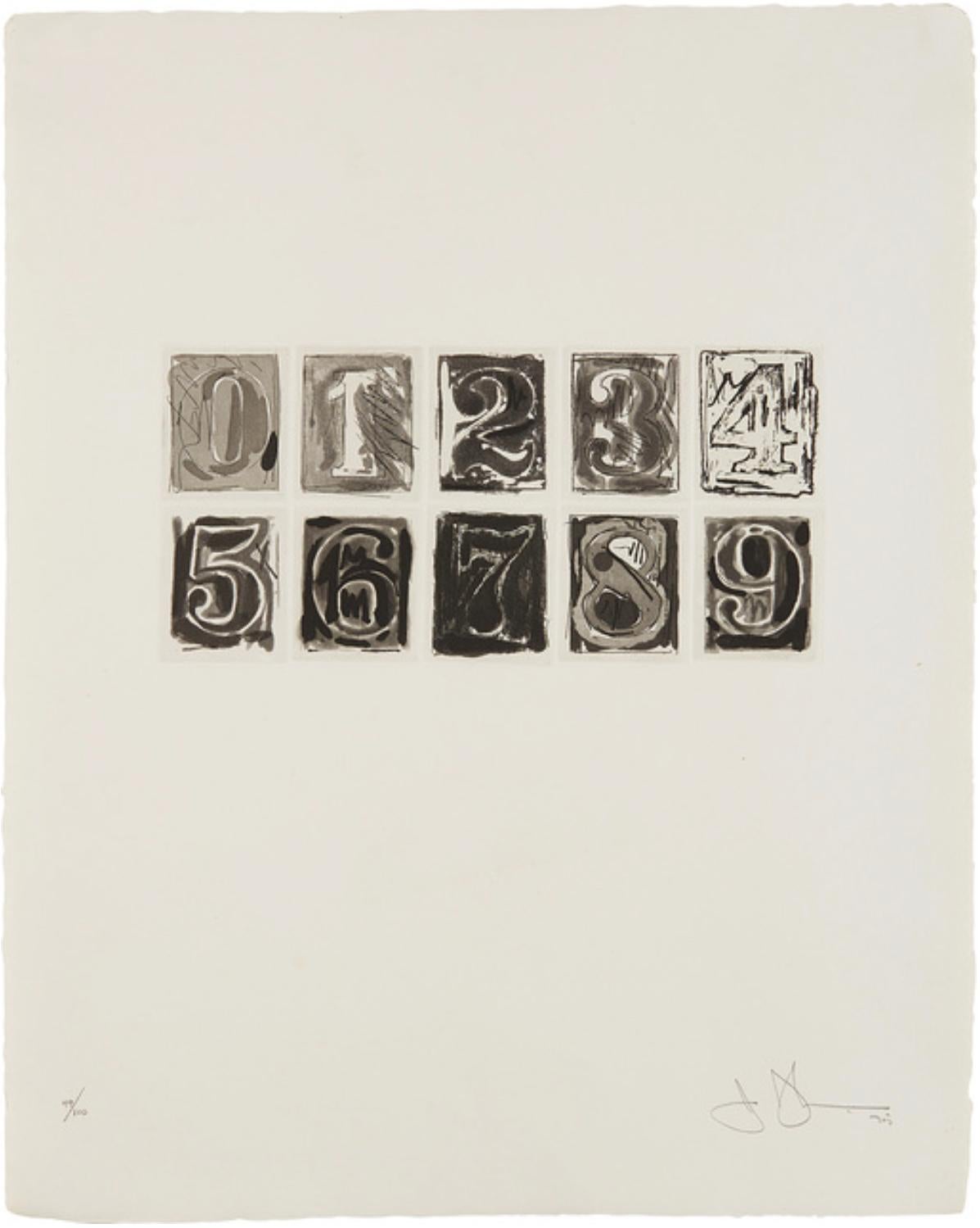 Jasper Johns Abstract Print - 0-9