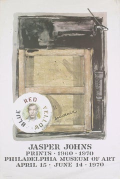 1970 Nach Jasper Johns „Souvenir“ Graue Offsetlithographie, Pop-Art