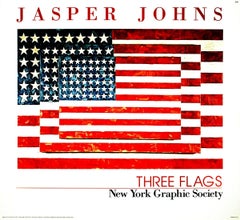 1991 After Jasper Johns 'Three Flags' Pop Art USA Offset Lithograph