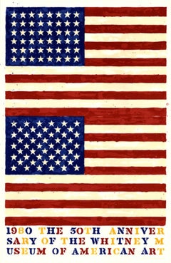 50th Anniversary of Whitney Museum of American Art (Double Flag) By Jasper Johns