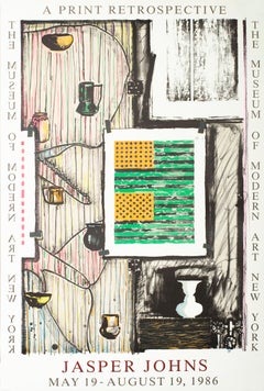 Vintage "A Print Retrospective - Jasper Johns (MOMA)" Original Art Exhibition Poster 