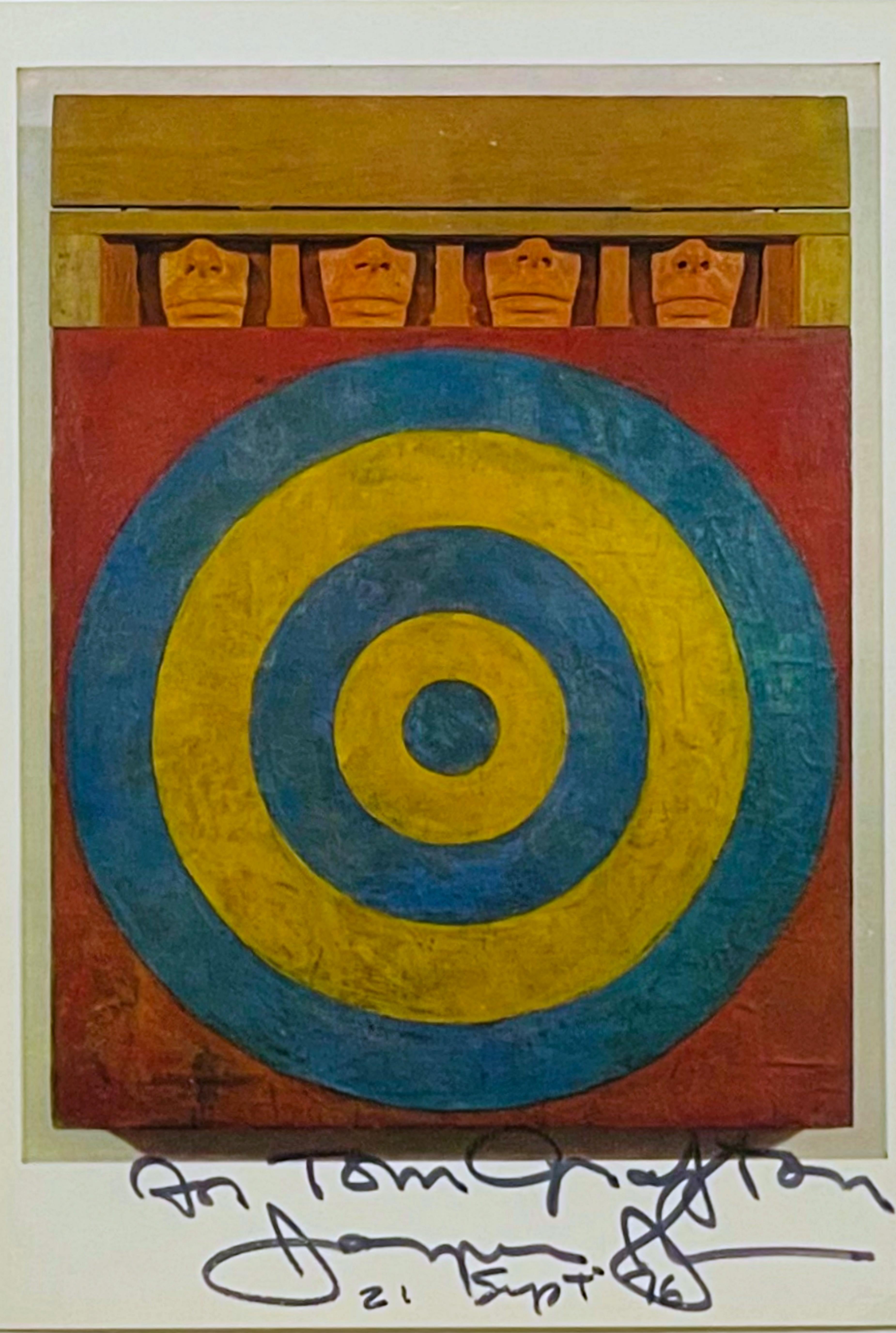 Art Card: Target with Four Faces (Hand signed and inscribed by Jasper Johns) im Angebot 1
