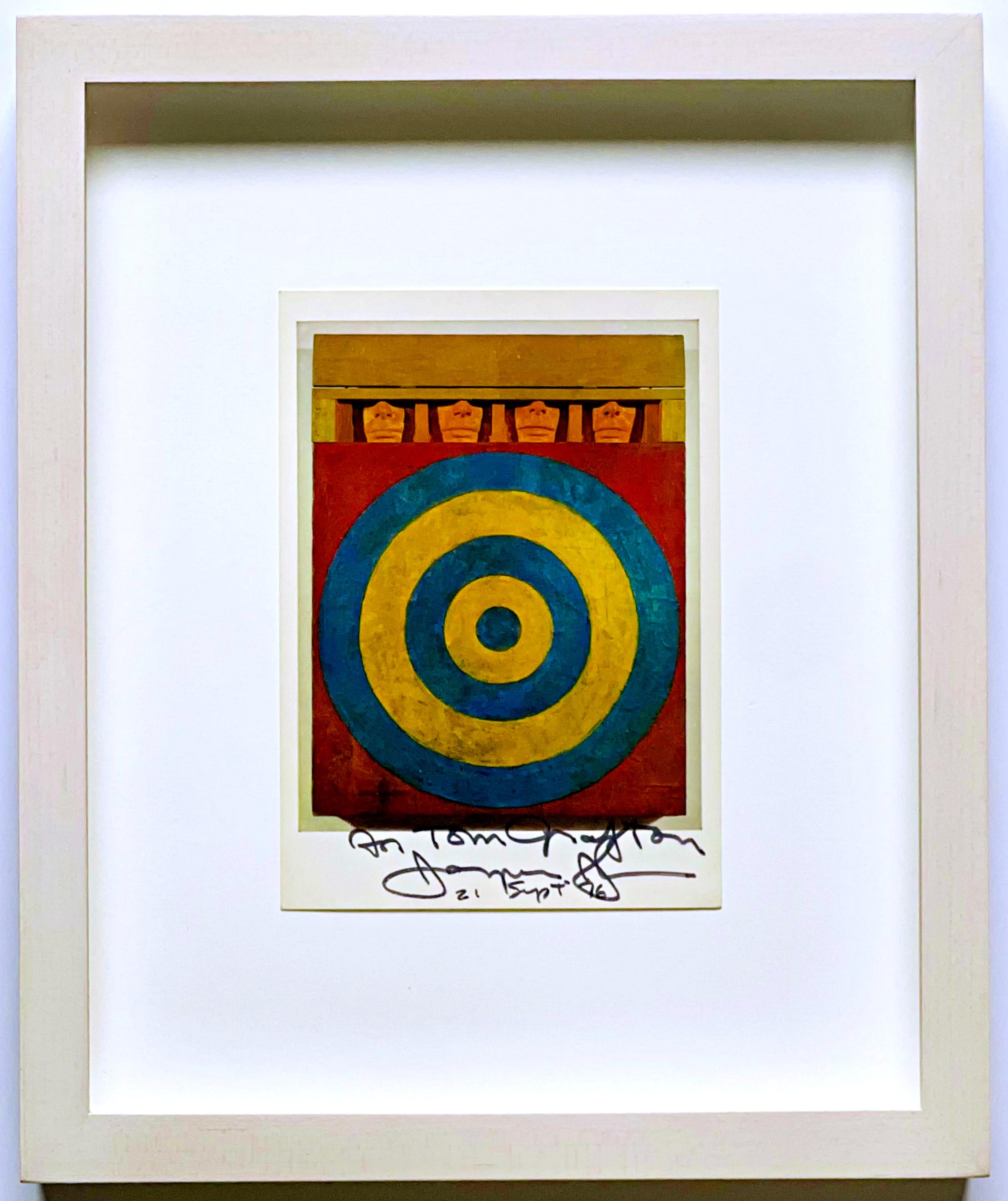 Art Card: Target with Four Faces (Hand signed and inscribed by Jasper Johns) For Sale 1