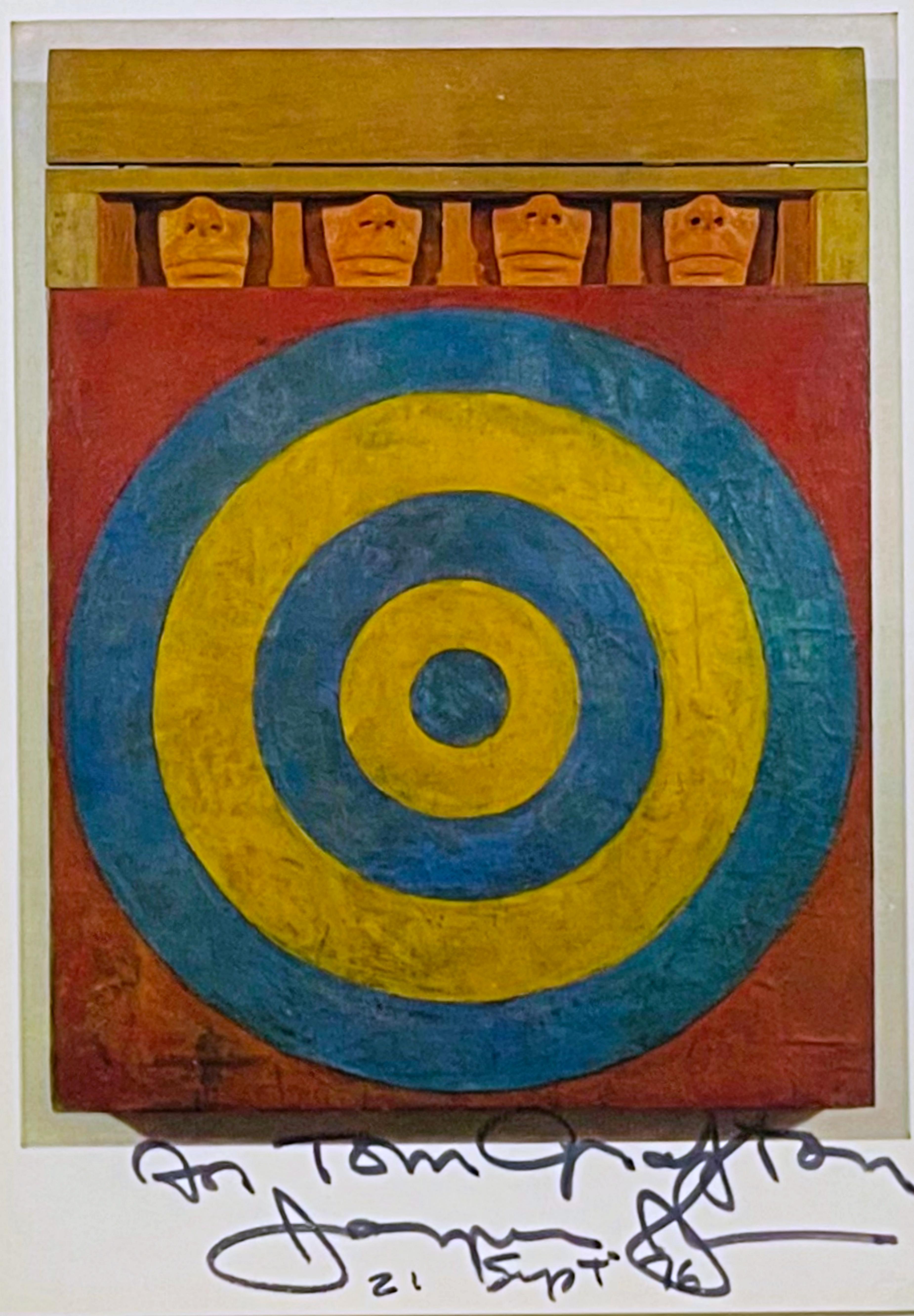 Art Card: Target with Four Faces (Hand signed and inscribed by Jasper Johns) For Sale 2