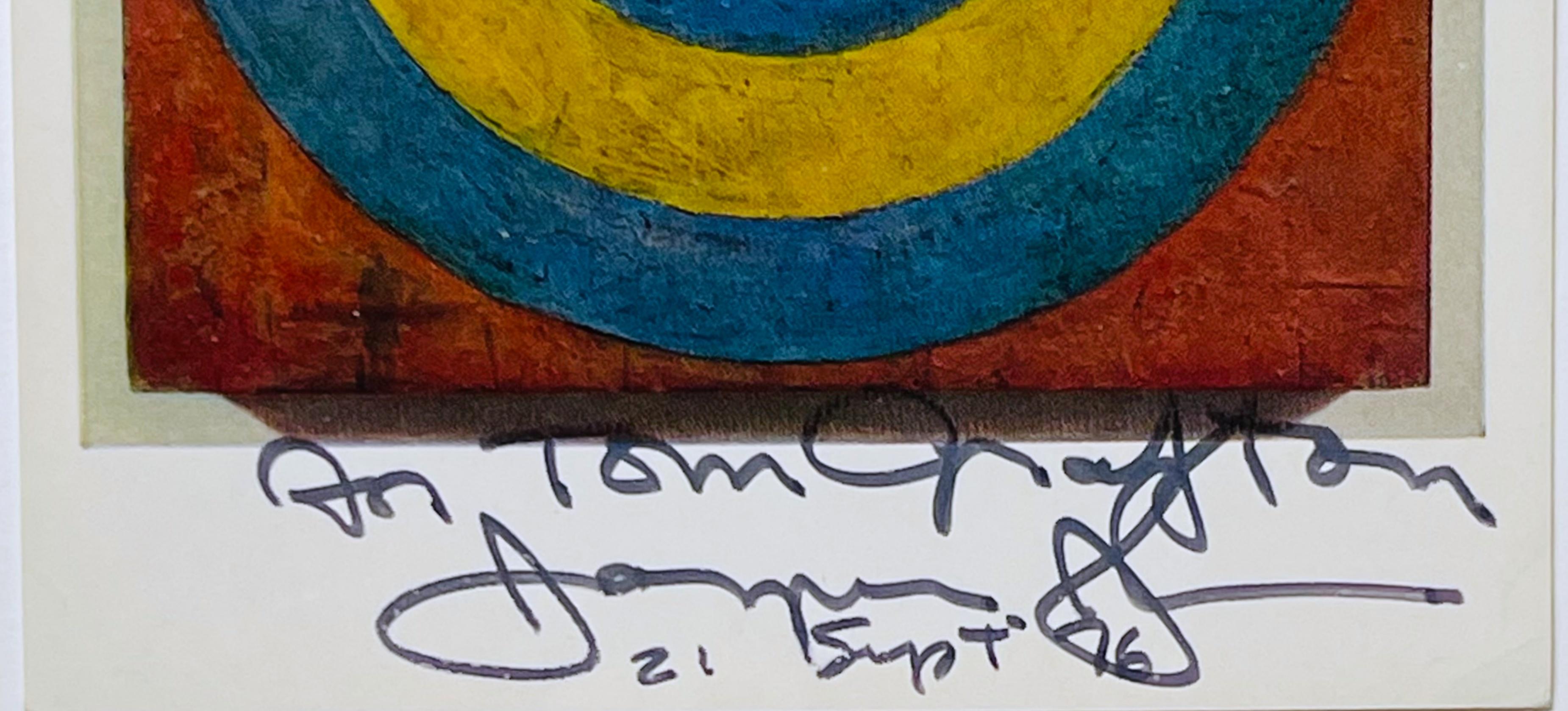 Art Card: Target with Four Faces (Hand signed and inscribed by Jasper Johns) For Sale 3