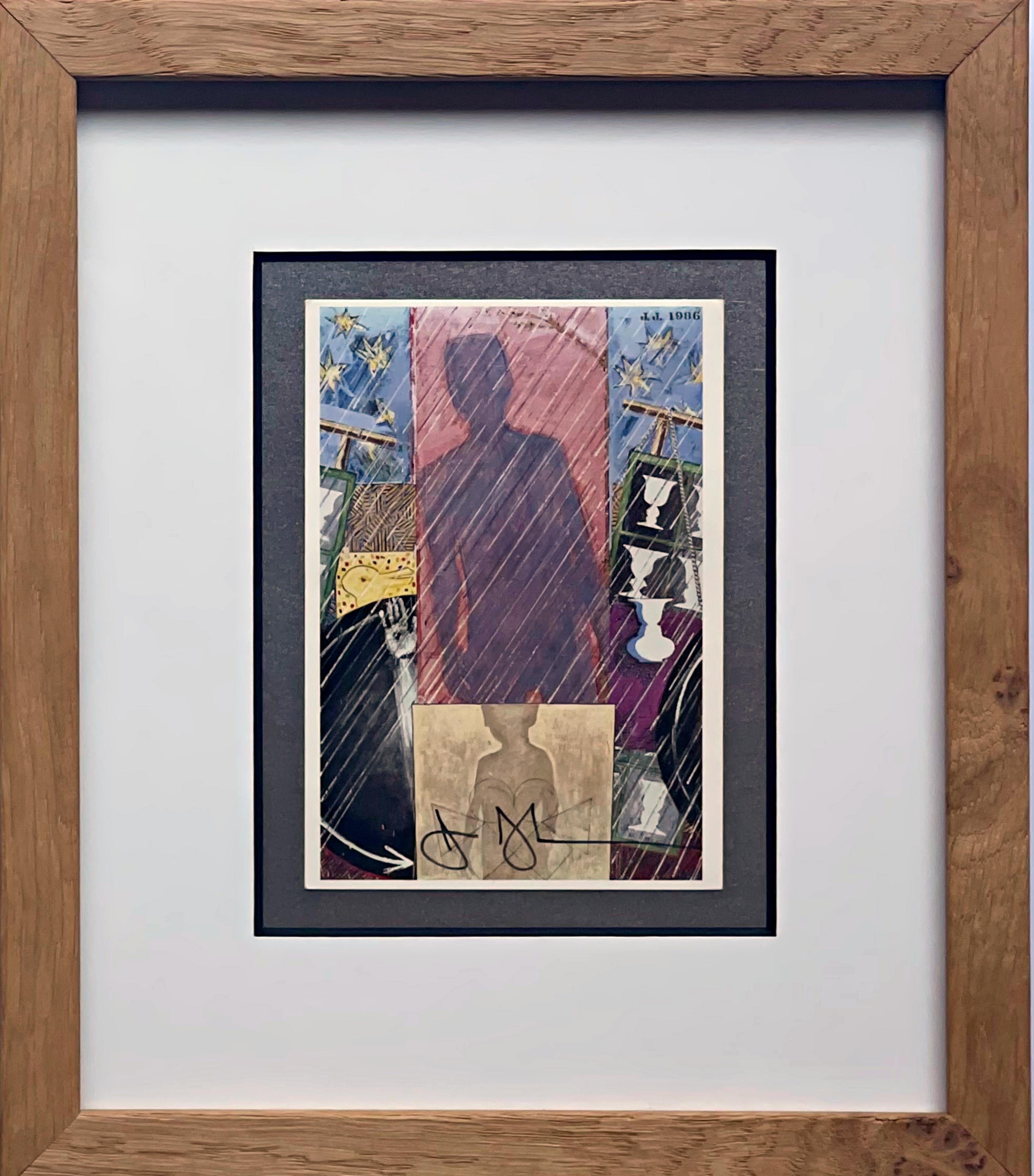 Tarjeta artística: Las Estaciones (Primavera), tarjeta postal, firmada a mano por Jasper Johns, Enmarcada en venta 1