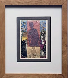 Carte d'art : The Seasons (Spring), carte postale, signée de la main de Jasper Johns, encadrée