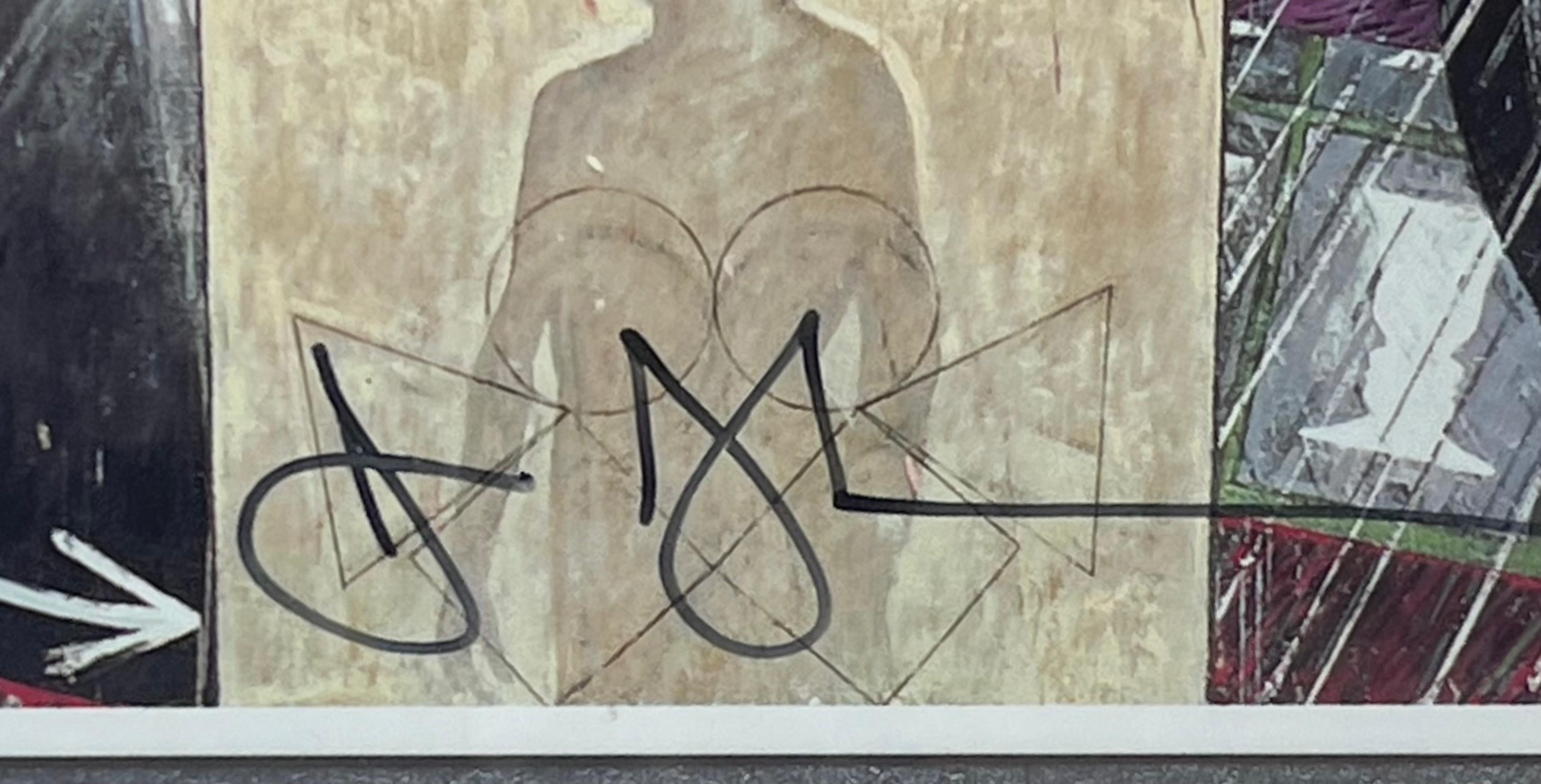 Tarjeta artística: Las Estaciones (Primavera), tarjeta postal, firmada a mano por Jasper Johns, Enmarcada en venta 2