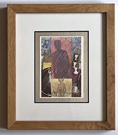 Art Card: The Seasons (Spring), postcard, hand signed by Jasper Johns, Framed