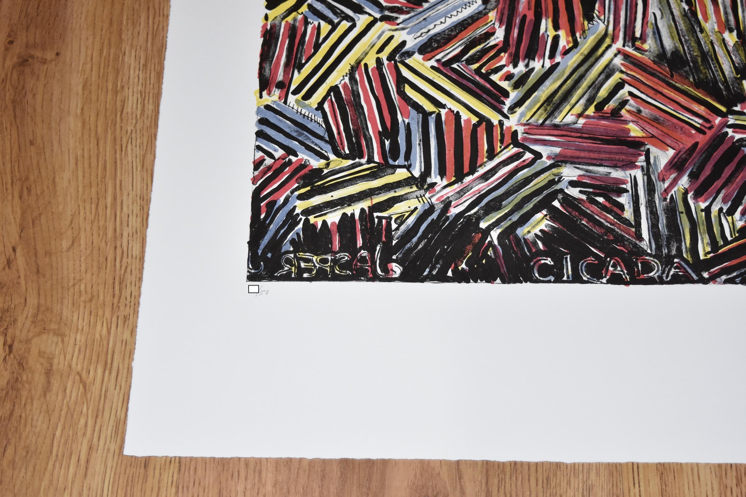 Cette œuvre de Johns se compose de bandes multicolores ressemblant à des rubans.  Cette Lithographie originale en couleurs, sur papier Artistics 88 est garantie authentique et est signée à la main par l'artiste.

Artiste :  Jasper Johns
Titre : 