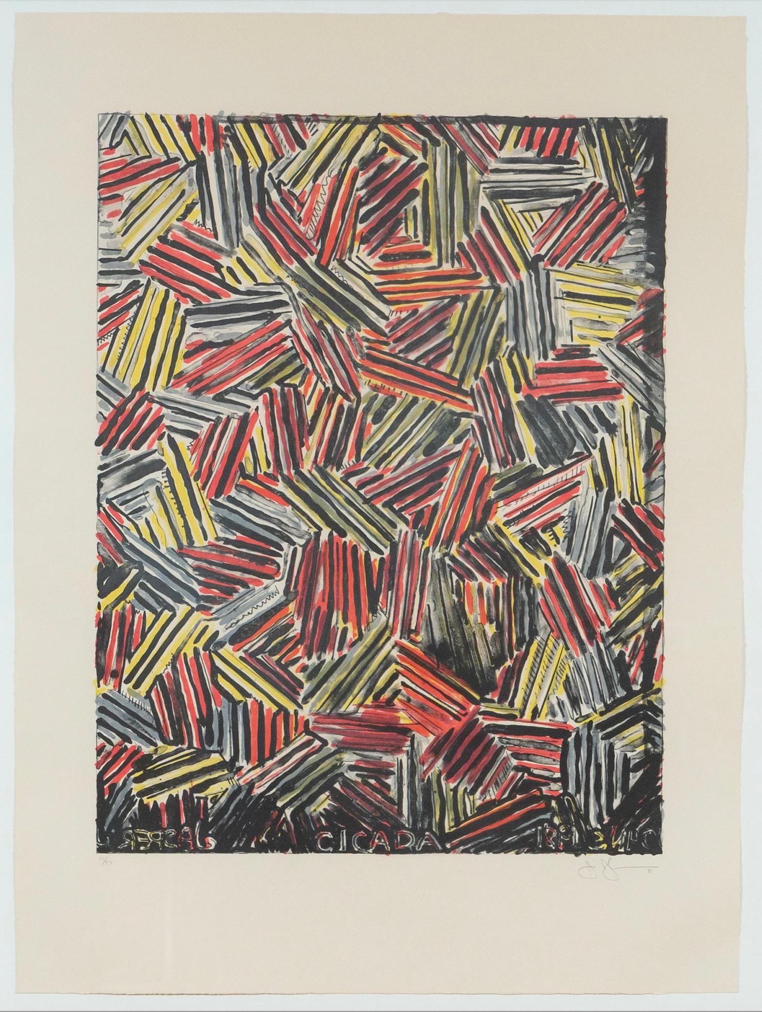 Cicada (ULAE 213) - Abstract Expressionist Print by Jasper Johns