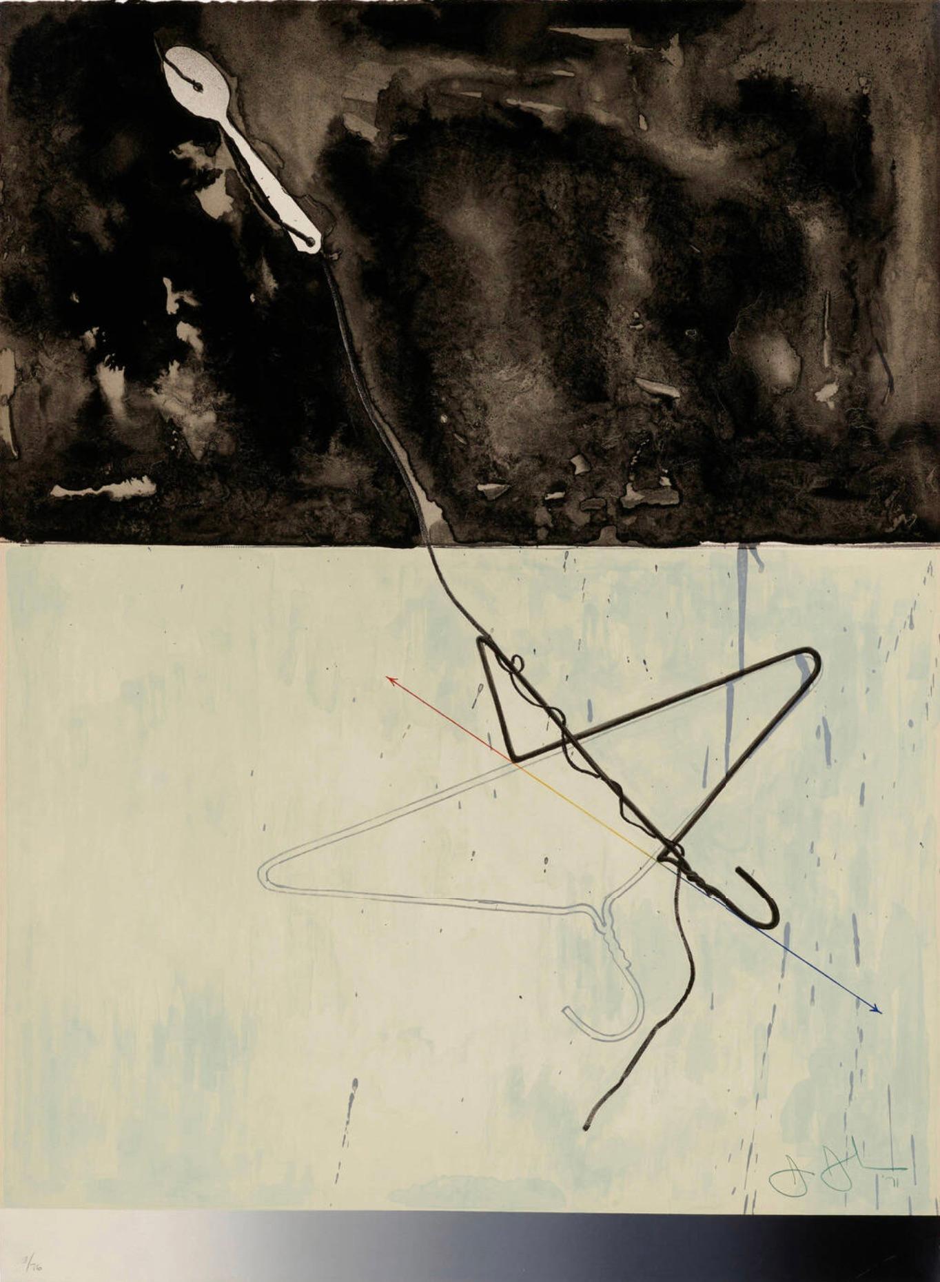 Coathanger and Spoon - Print by Jasper Johns