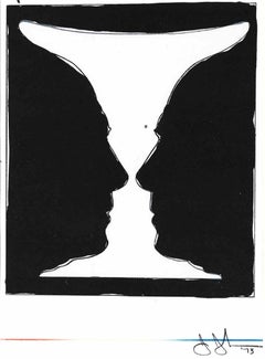 Coupe Aux Deux Picasso - Original Offset and Lithograph by Jasper Johns - 1973