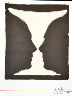 Coupe Aux Deux Picasso (Vase with two Picassos) - Lithograph by J. Johns - 1973