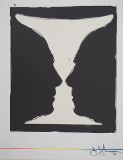 Cup with Two Picasso Profiles - Original lithograph (Mourlot 1973)