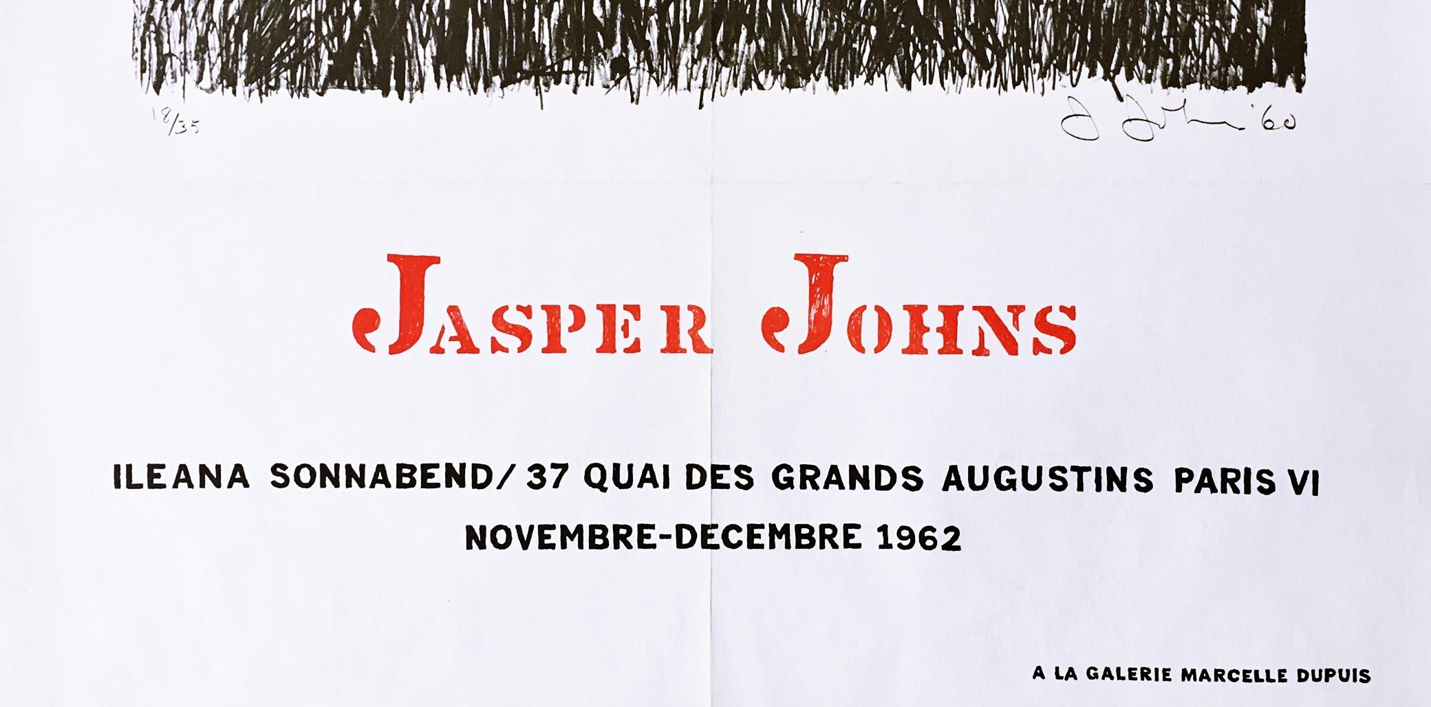 Jasper Johns at Ileana Sonnabend (rare early mid century modern European poster) For Sale 3