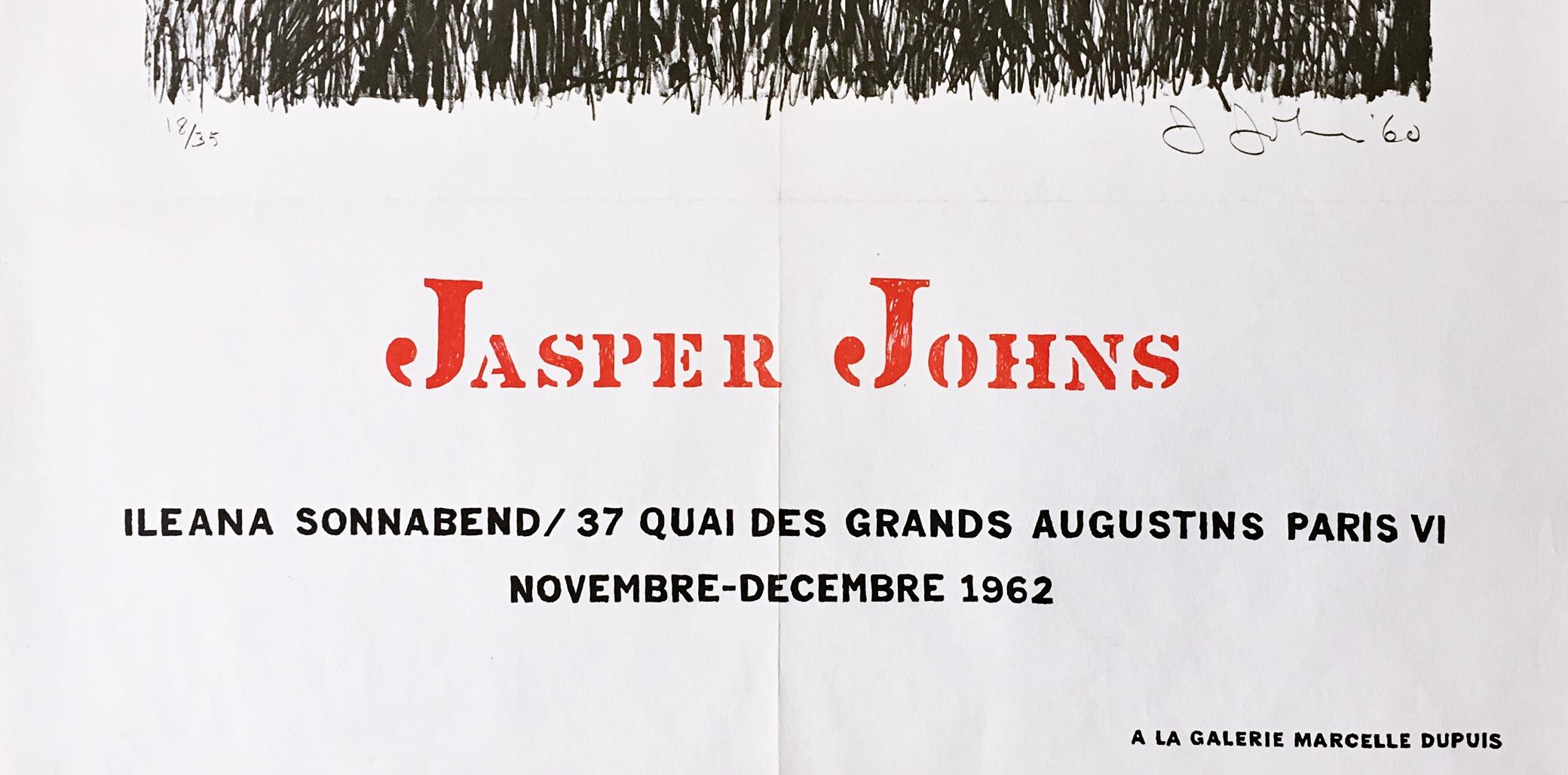 Jasper Johns at Ileana Sonnabend (rare early mid century modern European poster) For Sale 5