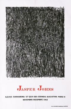 Jasper Johns at Ileana Sonnabend (rare affiche d'Europe moderne du début du siècle dernier)