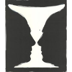 Jasper Johns 'Copa, dos perfiles de Picasso' 1973- Litografía