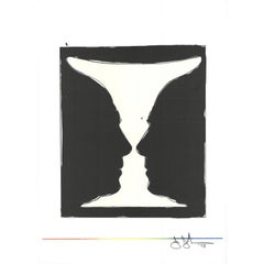 Jasper Johns 'Cup, Two Picasso Profiles' 1973- Lithograph