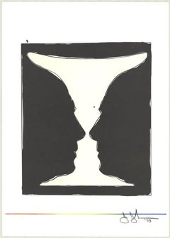 Jasper Johns - Cup, Two Picasso Profiles - 1973 Lithograph