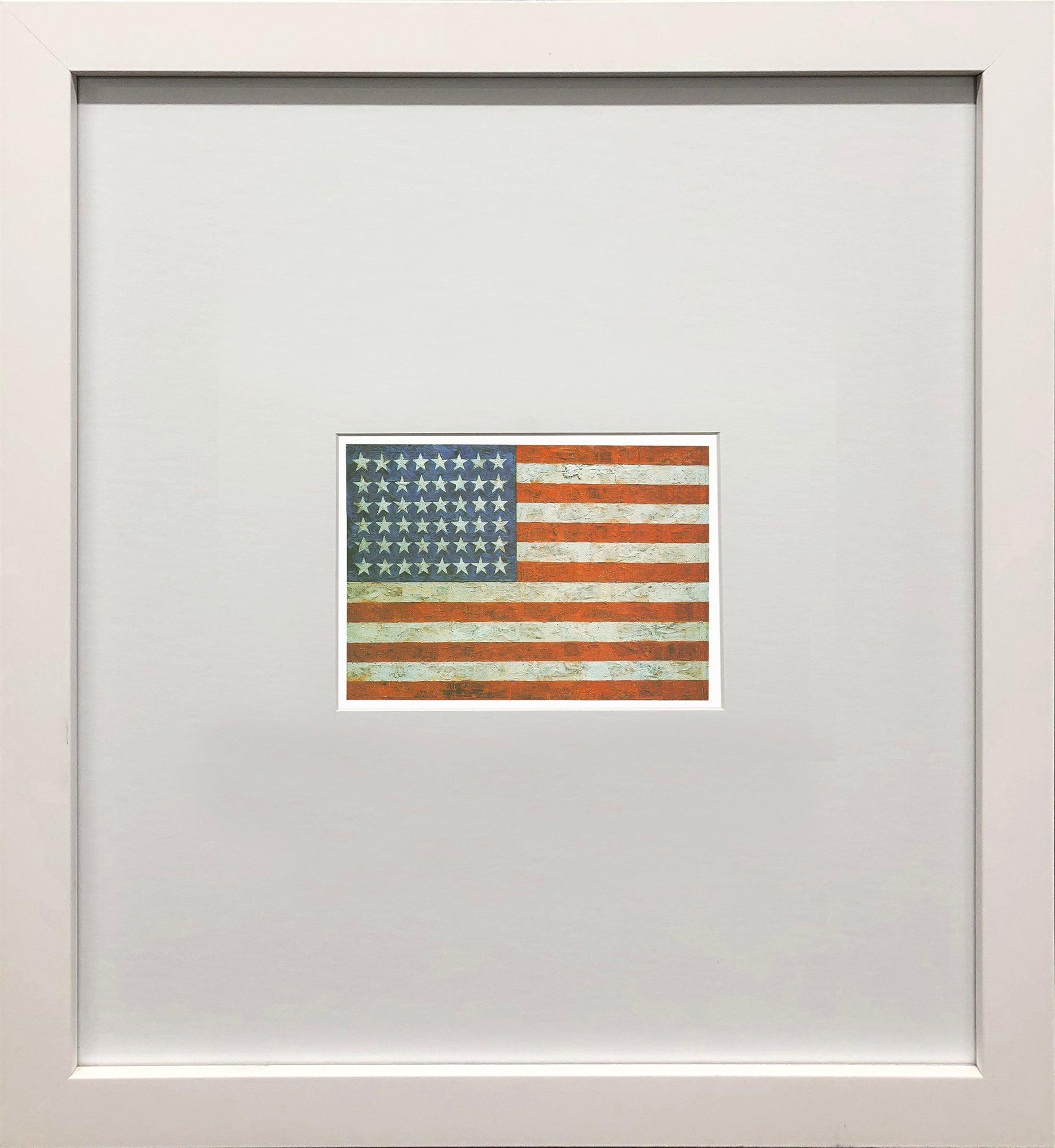 Offset lithograph from a portfolio of six prints published by the Museum of Modern Art, now long out of print. This work captures Johns' iconic Flag motif, one of the most celebrated images in postwar American art, symbolizing both national identity