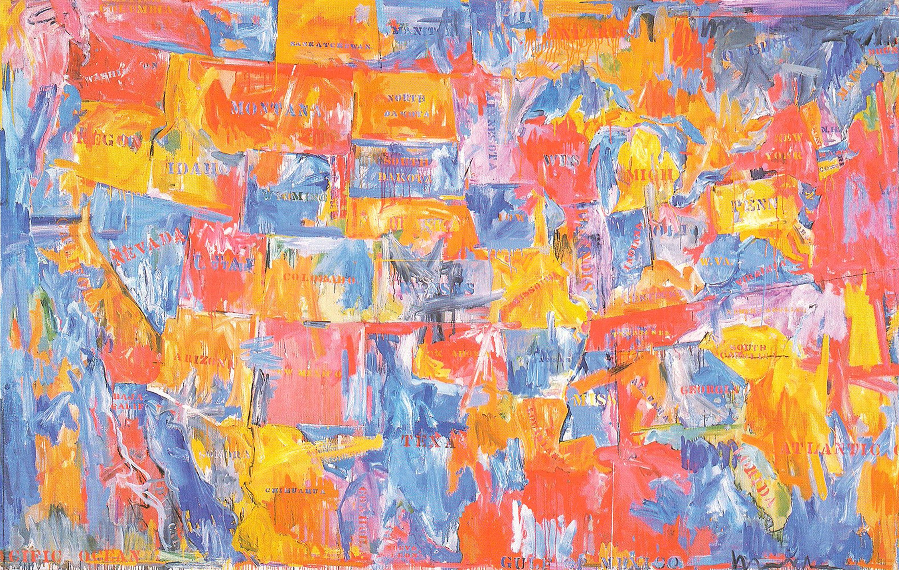 Jasper Johns 'Map' 1992 Vintage Pop Art For Sale 1